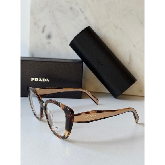 NEW Prada PR B04V Brown Powder Cat Eye Eyeglasses Frames - Picture 3 of 7